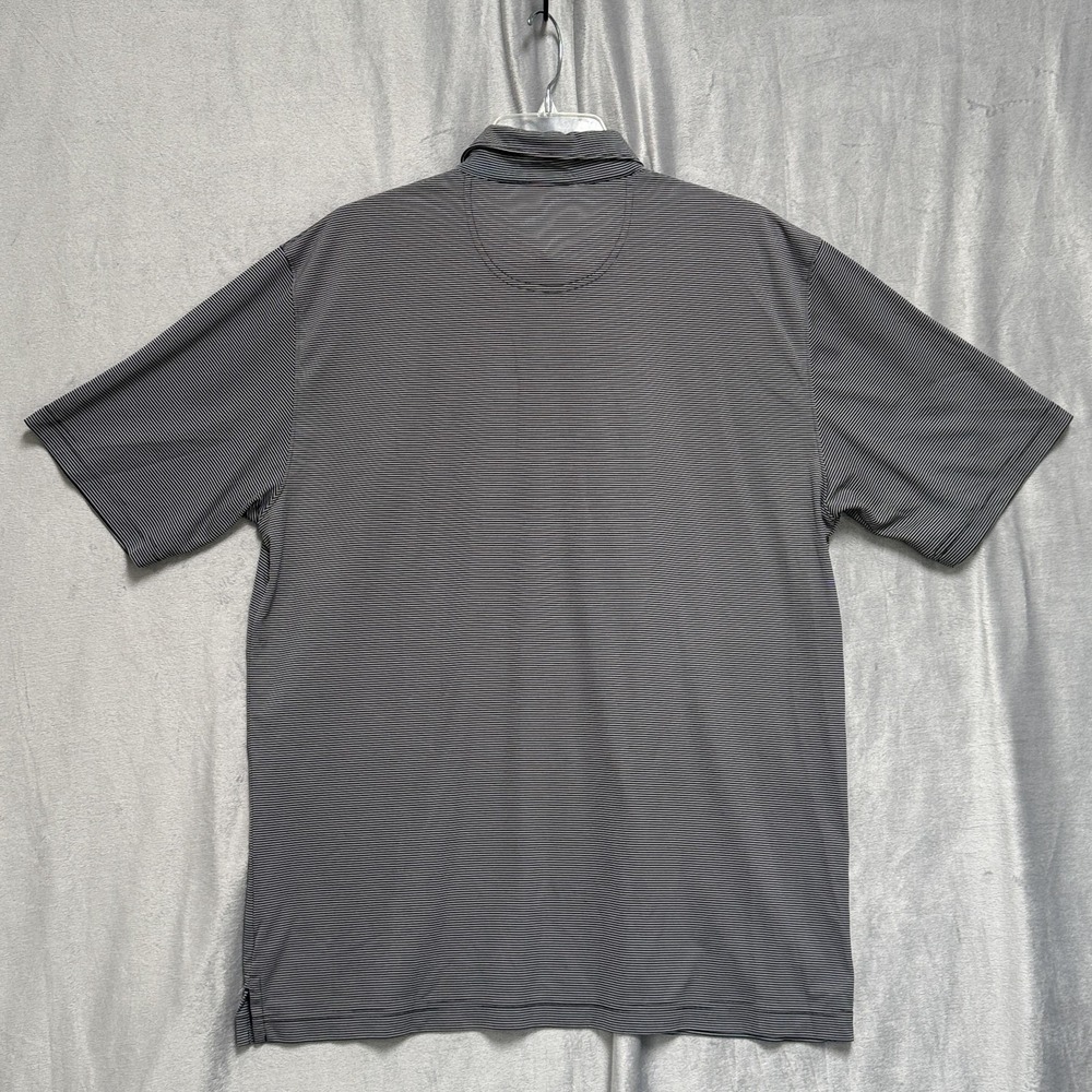 Greg Norman Polo Shirt Mens Large Gray Striped PlayDry Golf Performance Shark - Picture 6 of 8